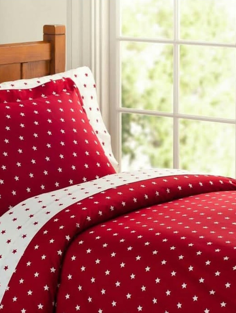 Pottery Barn Kids F/Q Stars Organic Cotton Percale Duvet Cover *Flaw*